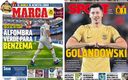 El duelo del Real Madrid y la victoria del Barcelona se robaron las portadas españolas. (Marca y Sport)