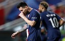 Messi, en lamento en el Benfica vs PSG. (Reuters)