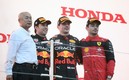 Checo Pérez consiguió la segunda posición debido a la sanción a Charles Leclerc (AFP).