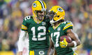 Aaron Rodgers y Davante Adams con los Packers (AP)