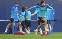 Bellerín en el entrenamiento de este miércoles. (EFE)