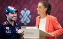Checo Pérez y Claudia Sheinbaum (AFP/Captura de Twitter @Claudiashein).