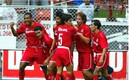 Los Diablos festejan un de los tres goles de Cardozo al América. Foto: (Mexsport)