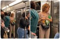 Mujer es captada con Whisky en el Metro | Captura de pantalla