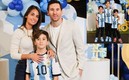 Messi, junto a Thiago y su esposa. Fotos: (antonelaroccuzzo)