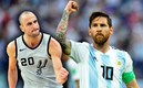 Lionel Messi y Manu Ginóbili, dos de los mejores deportistas argentinos de la historia. (Imago7 / AFP)