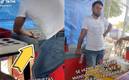 Vendedor de cerveza se hizo viral por llenar los vasos con agua (Captura)