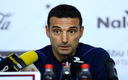 Scaloni en conferencia de prensa. (Reuters)
