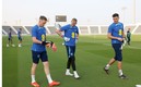 Los guardametas de Inglaterra, en el entrenamiento. Foto: (@England)