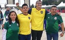 Unos 20 aficionados de Ecuador vivieron el histórico triunfo ante Qatar en la CDMX. (Foto de mediotiempo)
