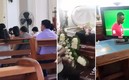 Aficionados ven el Mundial en iglesia y funeral.