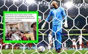 Keylor Navas y Andrea Salas, su esposa, estuvieron con otros jugadores de Costa Rica. (Reuters)