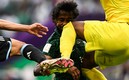 Yasser Al-Shahrani durante su choque (AFP).