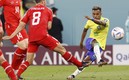 Rodrygo saca un remate en el juego ante Suiza. Foto: (EFE)