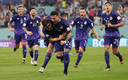 El cuadro argentino celebrando el 2-0 que marcó Julián Álvarez. (Reuters)