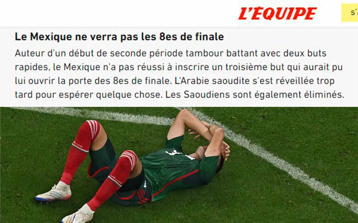 L'Equipe de Francia fue uno de los medios que habló de la eliminación del Tri. (AFP)