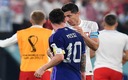 Lewandowski y Messi en el Polonia vs Argentina de Qatar 2022. (Reuters)
