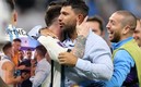 Agüero, durante el festejo de la Albiceleste. Foto: (Especial)