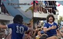 En una celebración en Argentina se unió el Pelusa a los cánticos. Foto: (Especial)