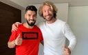 Luis Suárez y Diego Lugano. (Facebook)