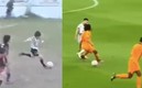 Messi ya realizaba desde niño la asistencia mágica. Foto: (Especial)