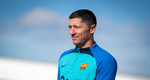 Lewandowski lució un nuevo corte en su regreso a Can Barça. (FC Barcelona)