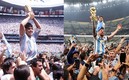 Maradona y Messi, con la Copa del Mundo. Fotos: (Especial)