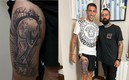 El Fideo muestra el tatuaje que se realizó tras coronarse en Qatar 2022. Foto: (Especial)