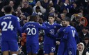 Los jugadores blues celebrando el 1-0 de Havertz. (Reuters)