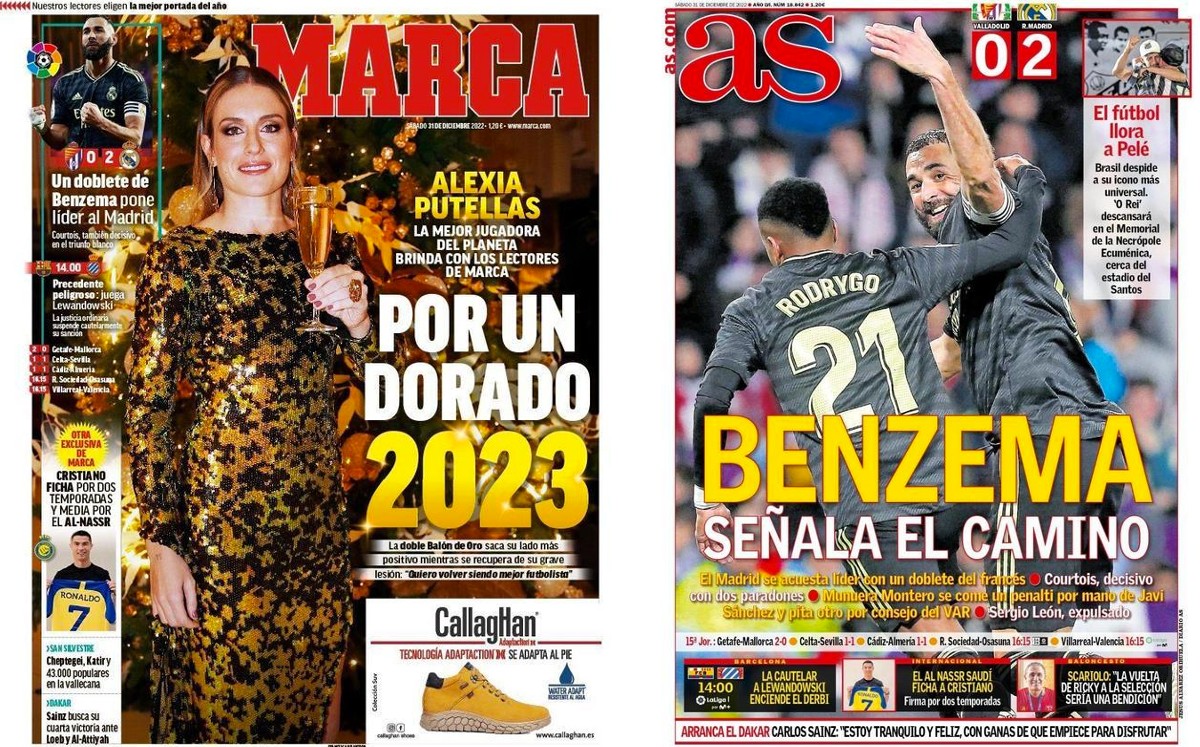 Periódicos deportivos 31 de diciembre 2022. Portadas de los diarios Periódicos deportivos 31 de diciembre 2022. Portadas de los diarios