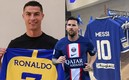 Cristiano Ronaldo y Lionel Messi (Captura de Twitter Al Nassr/SportsCenter/PSG).
