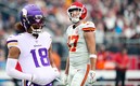 Justin Jefferson y Travis Kelce (AFP).