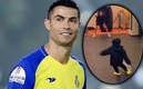 Cristiano Ronaldo dedicó unos minutos para jugar con el hijo de su compañero. (Reuters / Instagram)