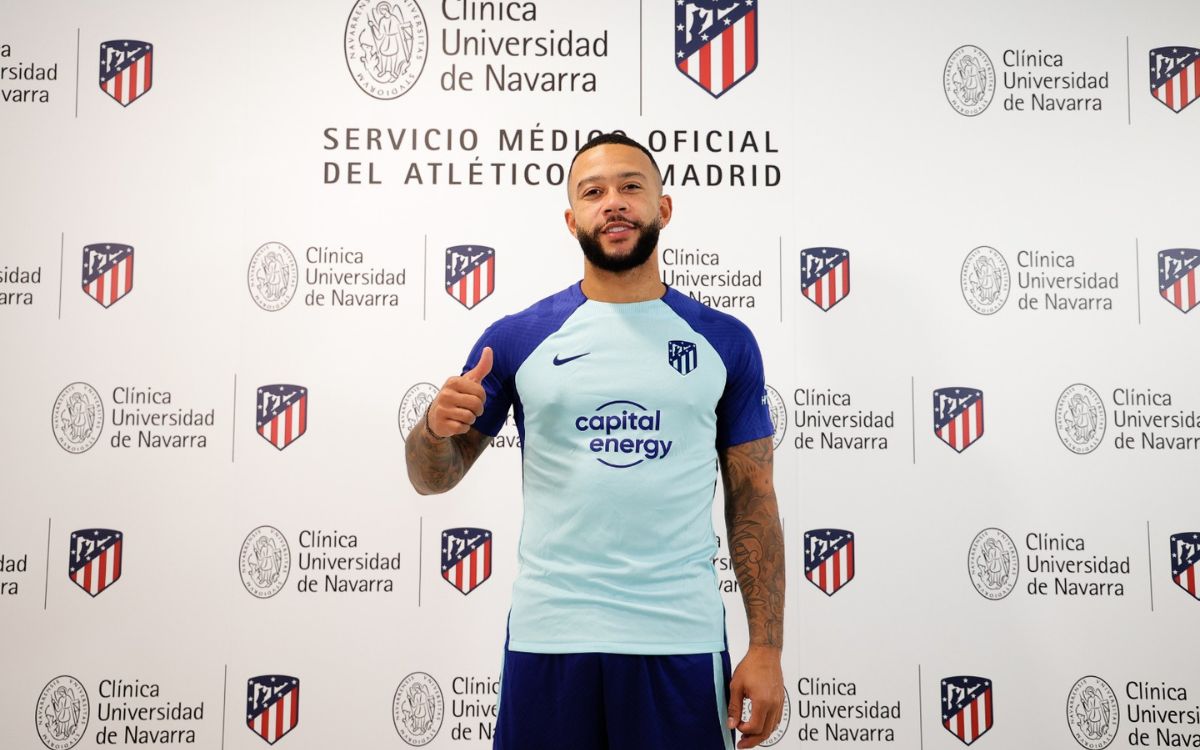 Memphis pasó el reconocimiento médico del Atleti. (@Atleti)