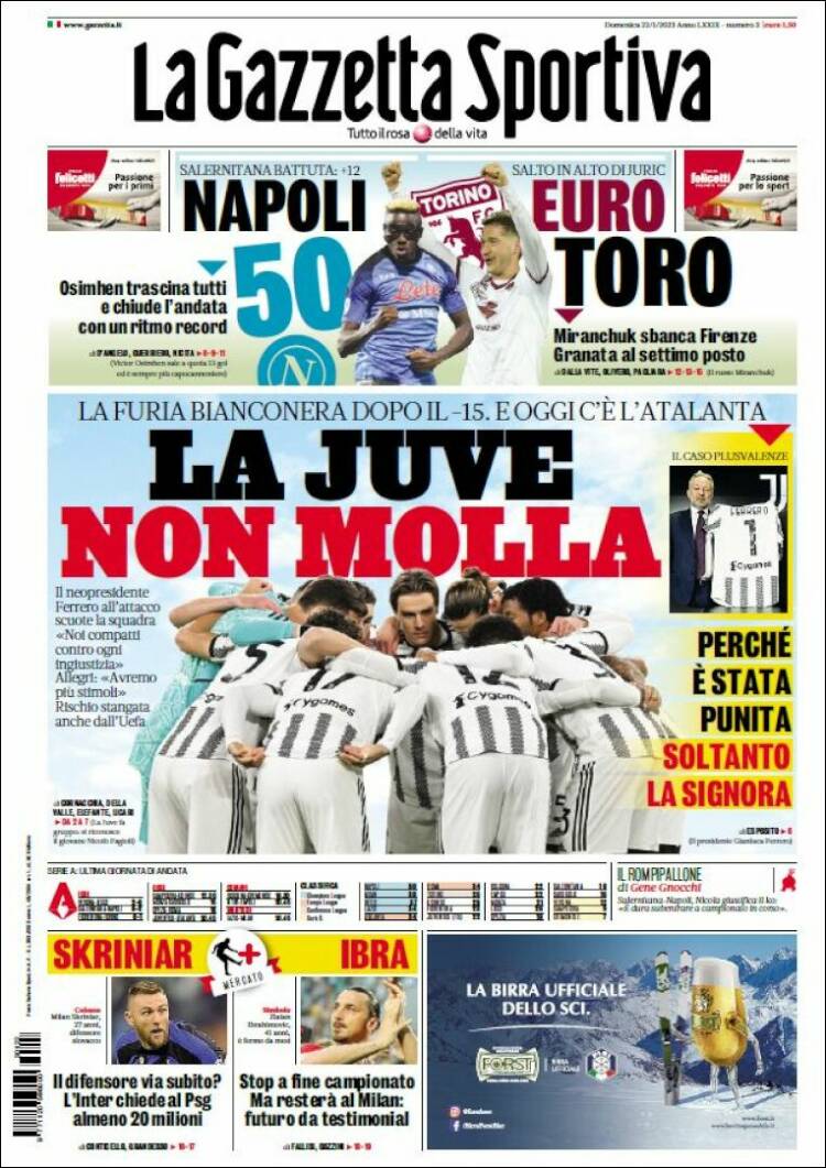 Gazzetta dello Sport | 22 de enero 2023