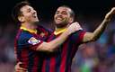Messi y Dani Alves celebrando una anotación. (Foto: Getty Images)