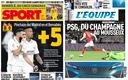Los empates del Real Madrid y PSG se robaron las portadas de este lunes. (Sport y L'Equipe)