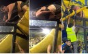 El hincha puso en riesgo su vida al querer saltar entre las púas. Foto: (Especial)