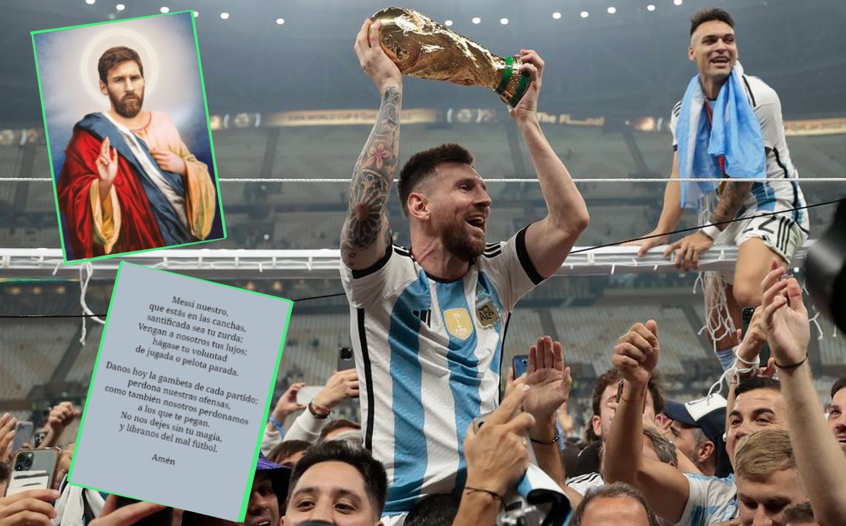 Messi pudo saber la historia de la estampita del 'Messi nuestro'. Foto: (Especial)