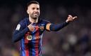 Jordi Alba, defensa del Barcelona, marcó uno de los tres goles al Sevilla. (AFP)
