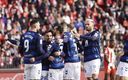 El conjunto bético celebró así su segundo tanto. (LaLiga)