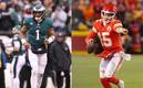 Jalen Hurts y Patrick Mahomes se llevarán los reflectores en el Super Bowl LVII (AFP)