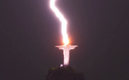La imagen del Cristo Redentor con el rayo. (Foto: Fernando Braga)