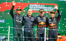Lewis Hamilton, Max Verstappen y Checo Pérez (MexSport).