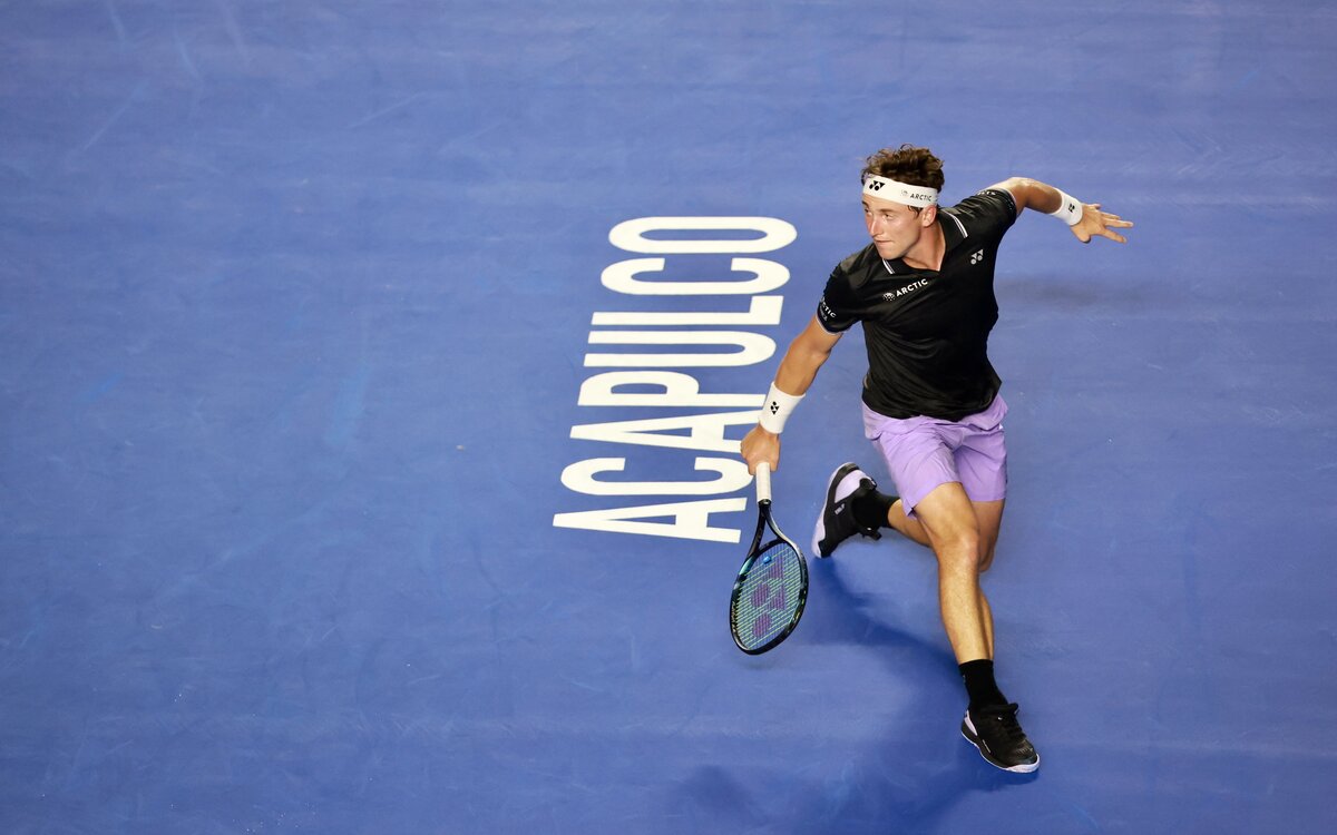 Ruud en su duelo contra Andreozzi. (@AbiertoTelcel)