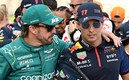 Checo Pérez y Fernando Alonso subieron al podio del GP de Baréin (AFP)