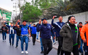 Aficionados de Rayados en caravana al Volcán. (Foto: Mexsport)