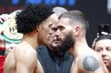 Benavidez y Plant en la ceremonia de pesaje | MMA Fighting