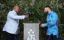 El acto de homenaje a Messi. (FOTO: AFA)