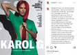 Karol G explota contra revista por editar fotos de su cuerpo